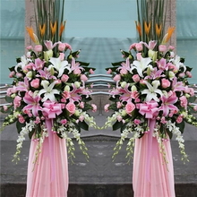 Pair of 1.6m Single-Tier Grand Opening Flower Baskets