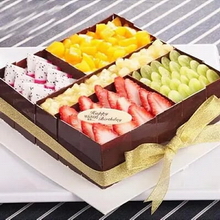 Square Fruit Cake with Chocolate Edging