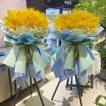 800 Stems of Wheat & White Baby's Breath, Pair of Grand Opening Baskets