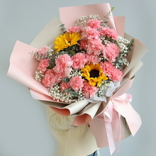 19 Stems of Pink Carnations & 2 Stems of Sunflowers
