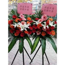 Gerbera Daisies & Lilies Grand Opening Basket Pair