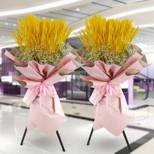 Premium Wheat Basket with White Baby's Breath
