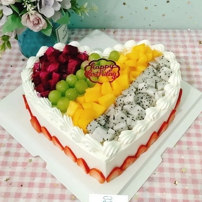 Overflowing Joy Heart Cake