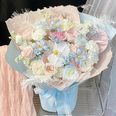 Azure Blush Mixed Bouquet